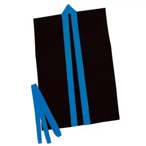 カラー不織布ハッピ袖無 黒（青襟）J 